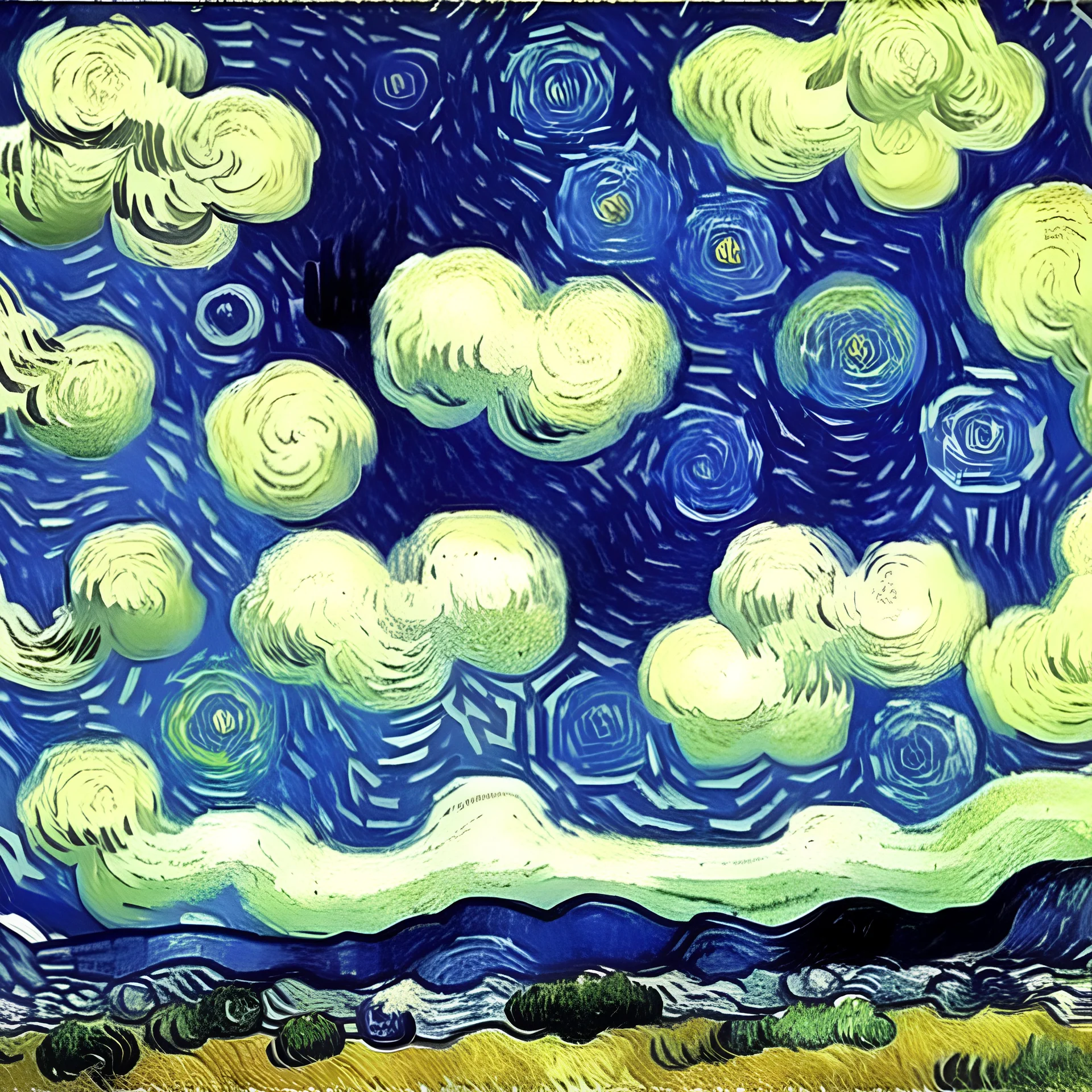 clouds and blue sky by Van Gogh