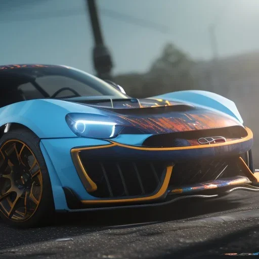 photo of a ultra realistic modified sport car,new wraps, cutaways,freshest,relaxing, cyberpunk,eye-catching visuals, rims, sunny, springs, cinematic lighting, studio lighting, 4k, hyper realistic, focused, landscape, extreme details, unreal engine 5, cinematic, masterpiece