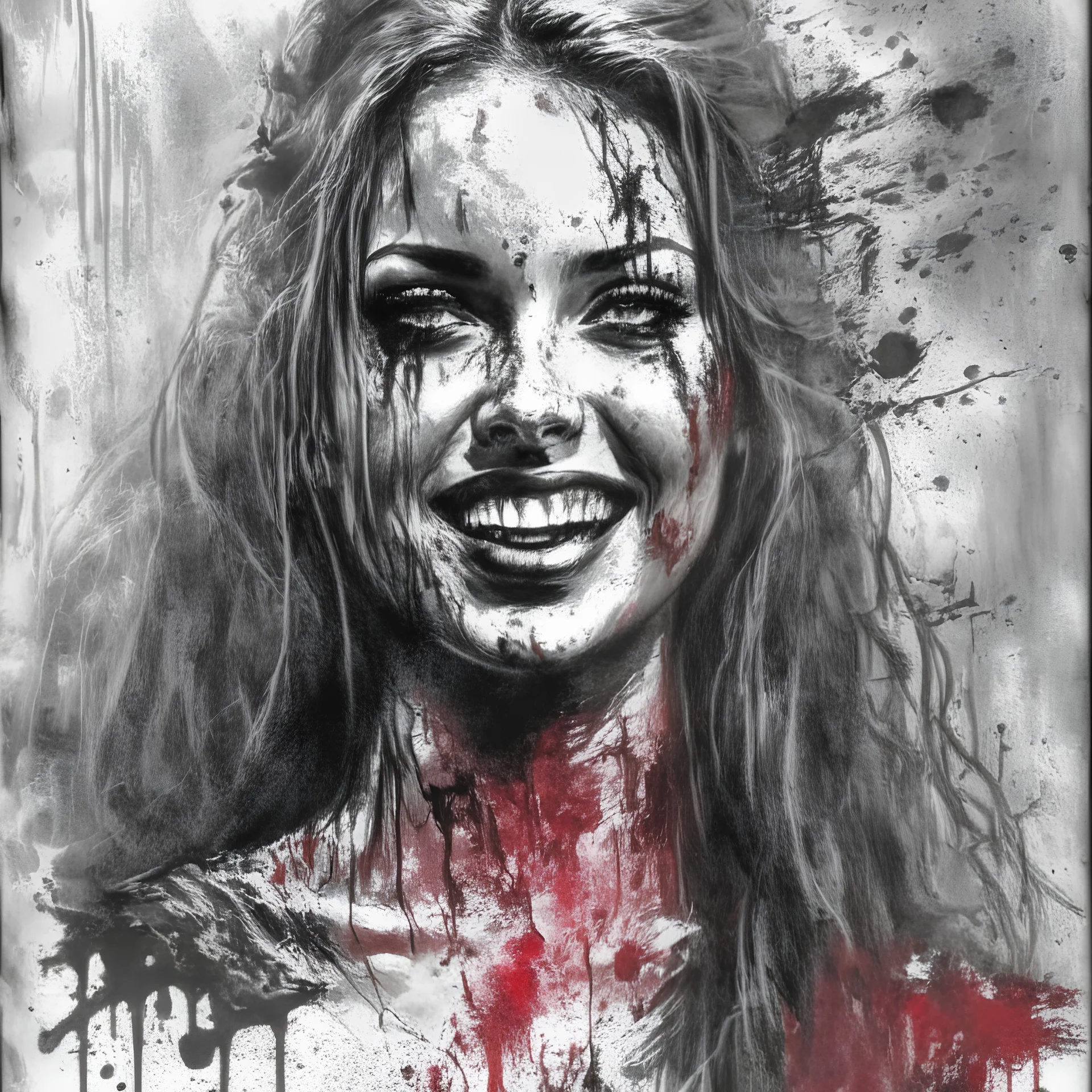 woman smiling, creepy, horrifying, sinister,