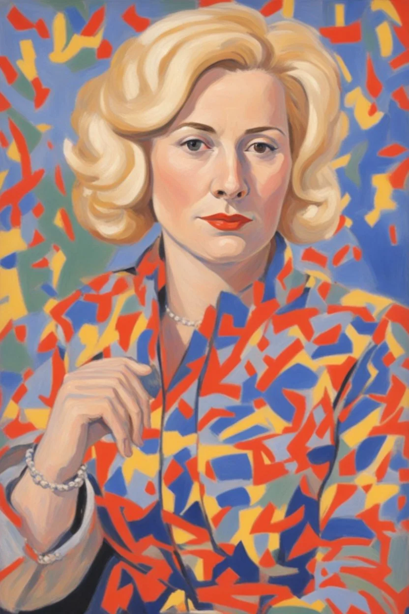 blonde germanic 40 year old female politician portrait by matisse