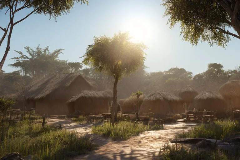 villaggio africano sole felicità