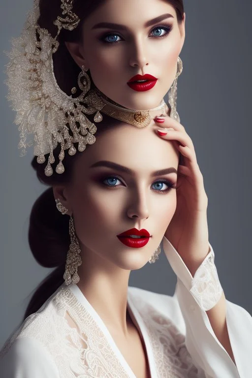 model shoot style, full shot body, accent lighting, detailed eyes, eye shadow, 20 years female, shirt ,intricate shirt, cleavage, (open shirt:1.4), (colorful paint stains on clothes:1.4), palette, sneer, leaning on table, read hair,braid, intricate skirt,red lips, (hand_on_hip:1.2), professional, trending on ArtStation, Intricate, High Detail, Sharp focus, dramatic, photo realistic painting art fine details, illustration, masterpiece, best quality, highres, exquisite