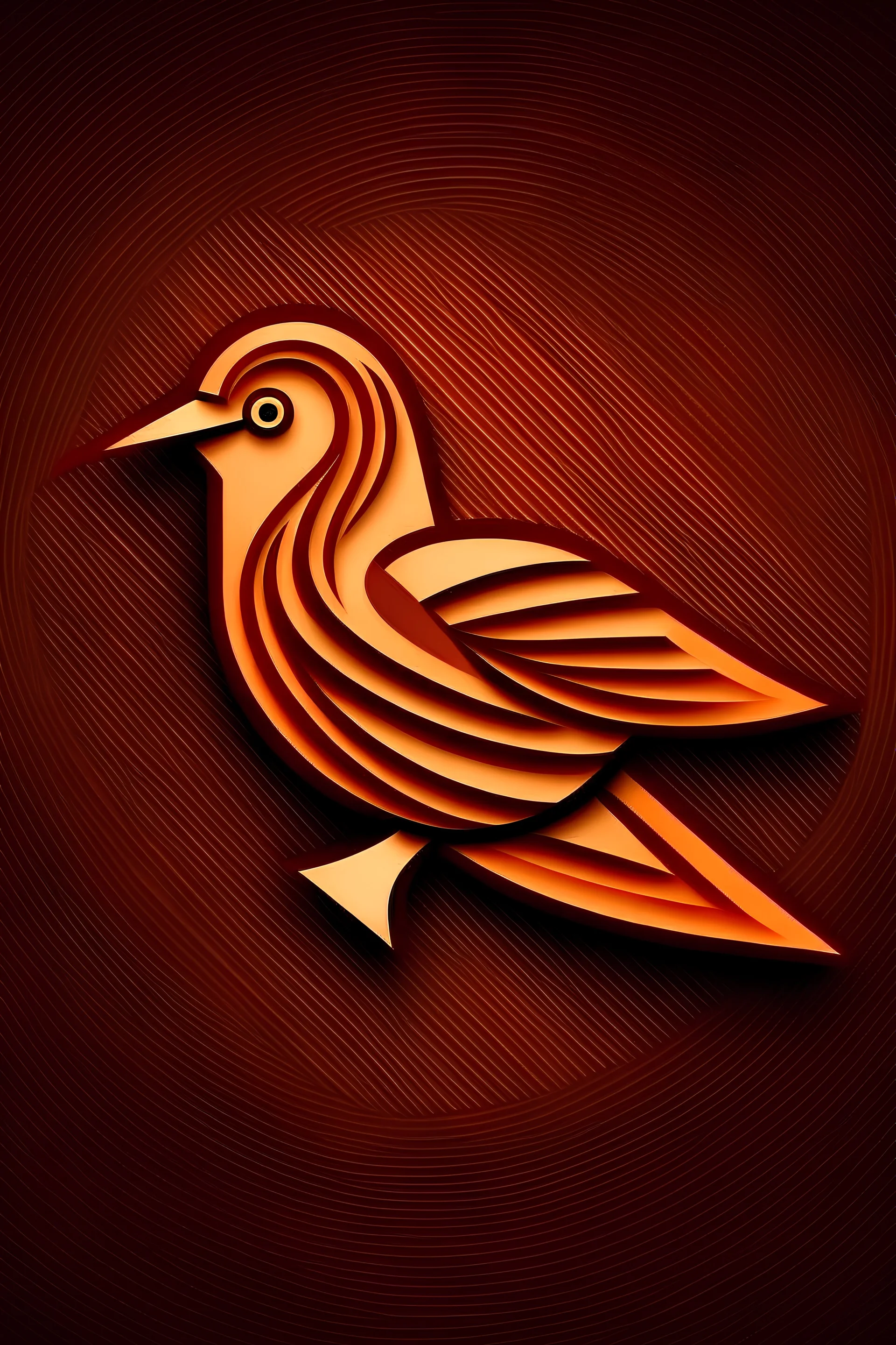 Make a logo of a bird made of wood