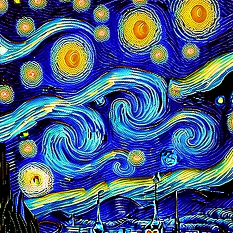 The Starry night cyberpunk