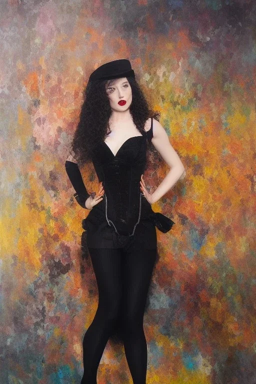 Full body portrait, painting, medium shot lady DarkCabaret