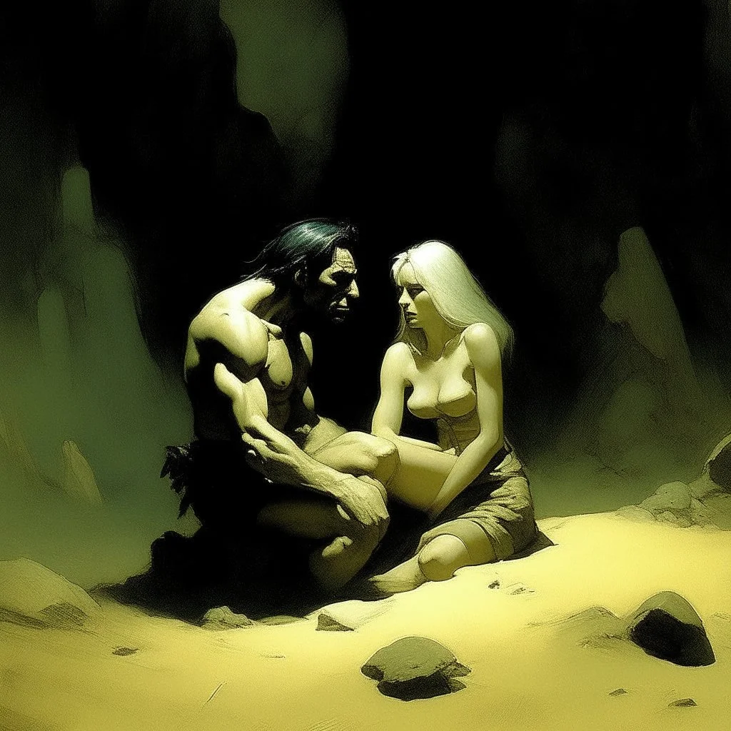 Frazetta . Alex Maleev man and a beautifull woman
