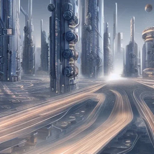 hyper realistic ultra futuristic city