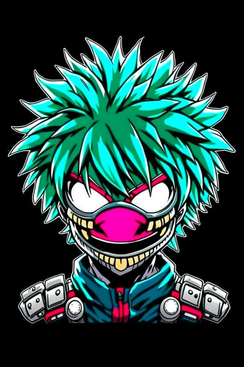 Create a metal mask similar to the one Izuku Midoriya wears in My Hero Academia, but have it extend to cover the full face. It should be gunmetal gray color and have symmetrical holes over the mouth area that glow slightly red. It should be worn by a rabbit and have a black hood. The character should not have hair.