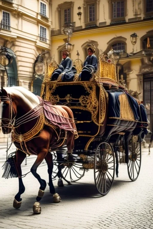 Fiacre carriage with horses in Vienna