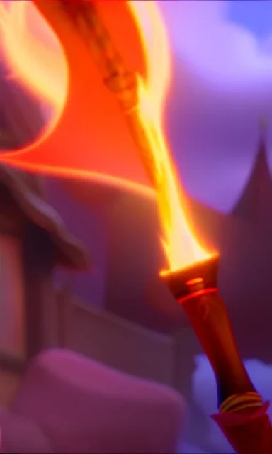 full fire sword with background