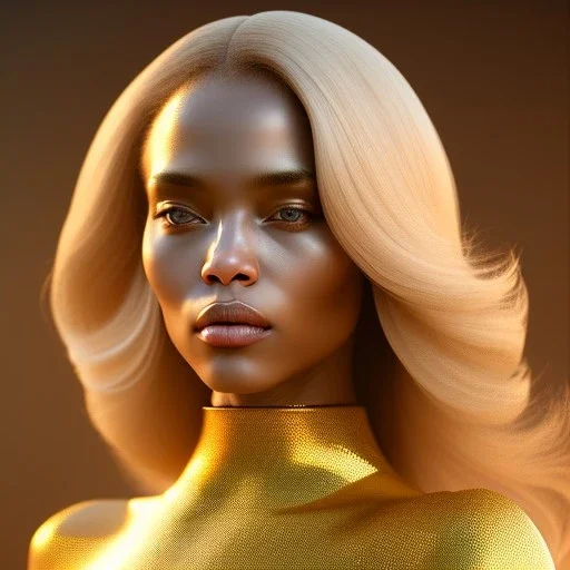 beautiful cosmic golden woman, long hair, nice smiling, magic glamour make up, delicate colors, beautiful glamour galactic golden dress, ultra sharp focus, 8k, unreal engine 5, extremely sharp detail, light effect, soft light atmosphere of a spaceship, smooth, full of details, face in front, complete vision of body