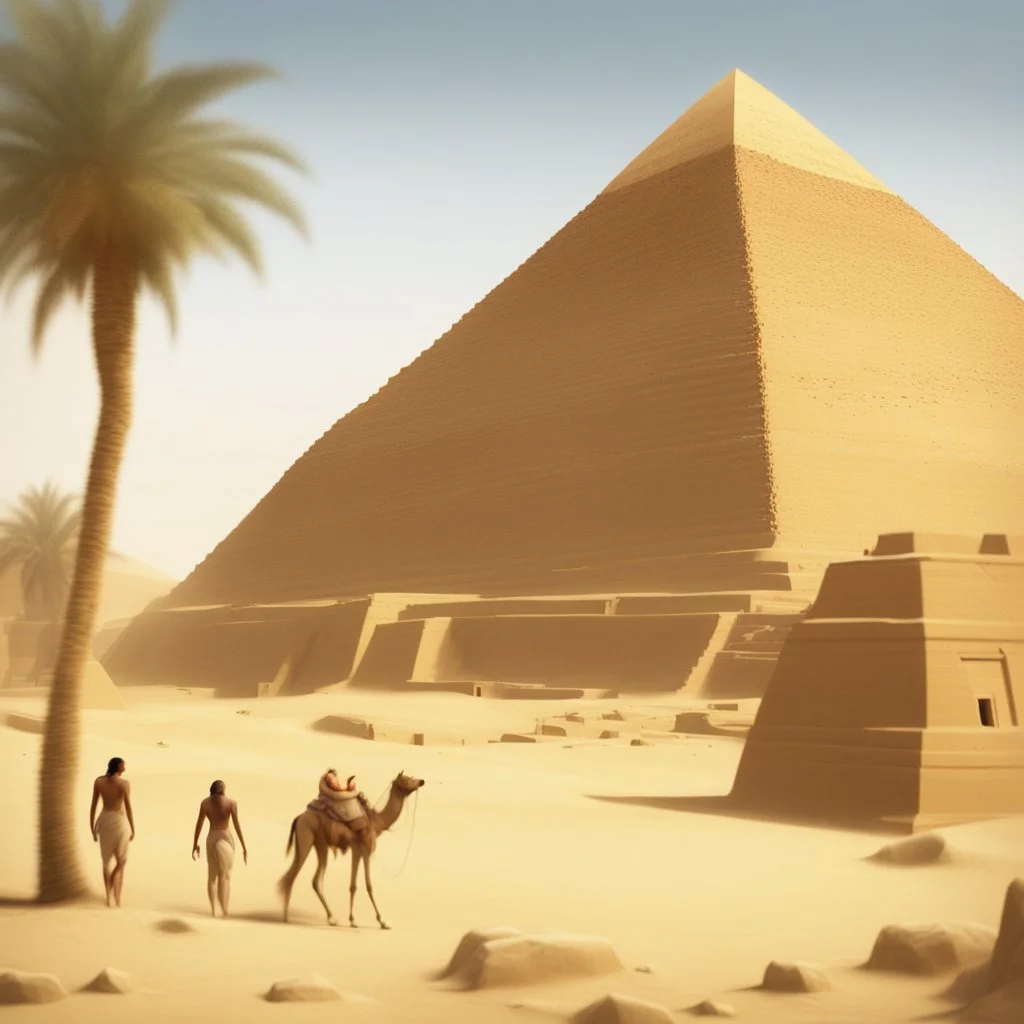 pyramid of ancient egypt, realistic 3/4 photograph