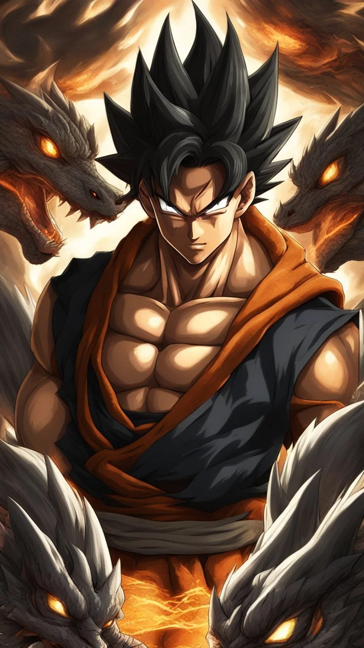 a man with black hair and a dragon on his chest, black dragon, highly detailed portrait of goku, ultra hd anime wallpaper, masayoshi suto and artgerm, anime epic artwork, hd anime wallpaper, son goku, goku, gogeta, dragon ball, wild spiky black saiyan hair, detailed anime artwork, ancalagon the black