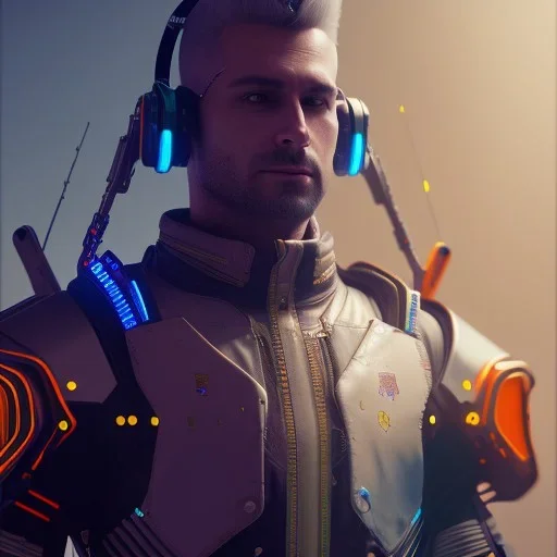 A cyberpunk soldier Armor wearing Fox,cyberpunk 2077, ultra realistic,shiny, smooth, studio quality, octane render, Surrealism, Triadic colour scheme,glow-stick, ambient lighting polaroid, 100mm