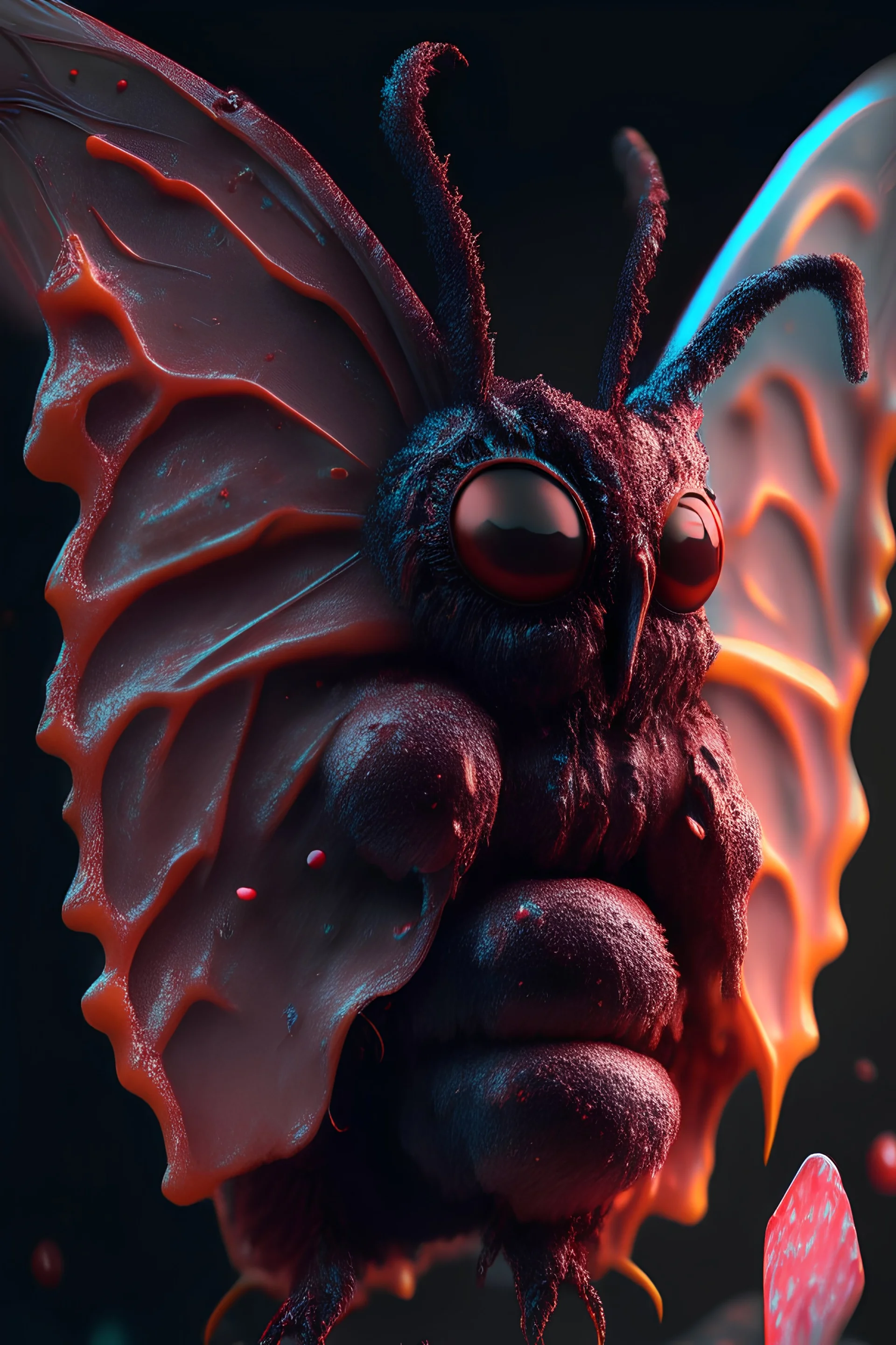 Mothman, candy,strong texture, extreme detail, octane render