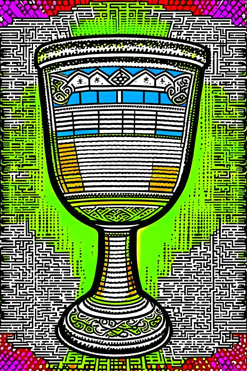 Vintage pop art style, jewish wine cup