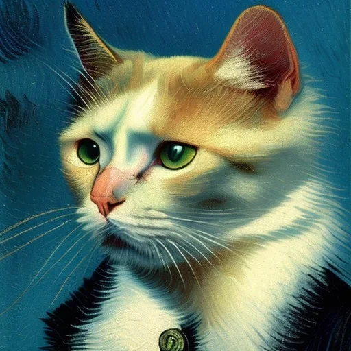 Portrait of a cat by Van Gogh