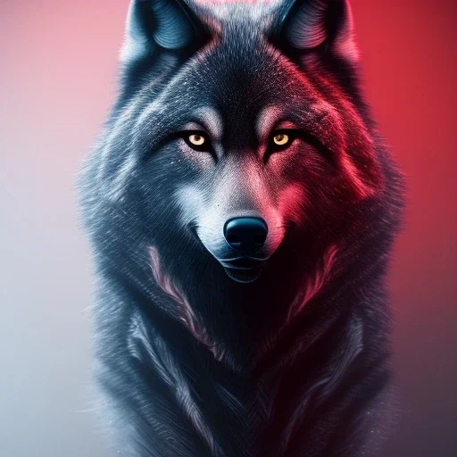 Black Wolf, huge, red eyes, 8K, cinematic lighting, sharp focus, masterpiece, expert