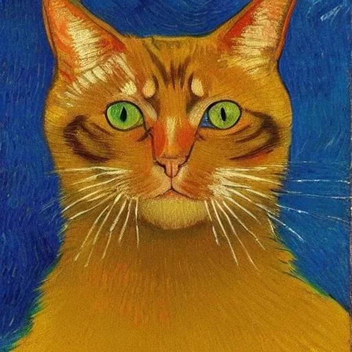 Portrait of a cat by Van Gogh