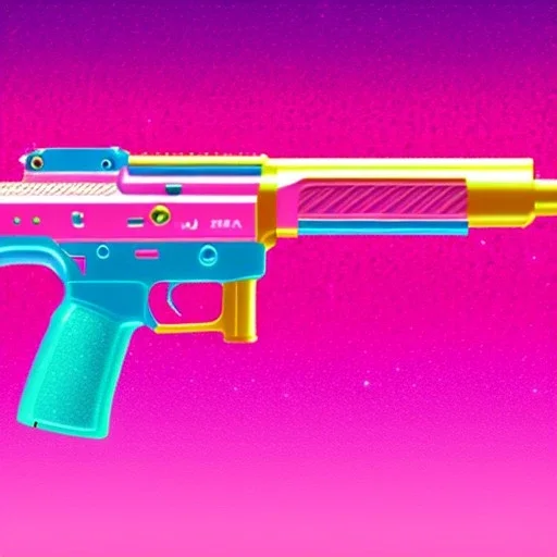 pink gun with glitter