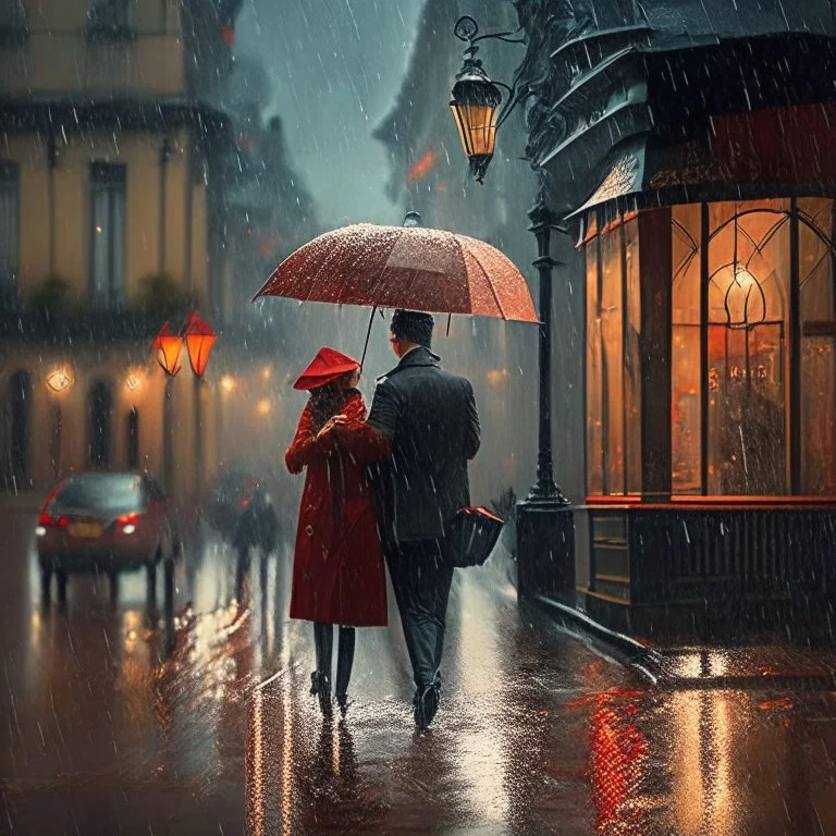 rainy street romantic