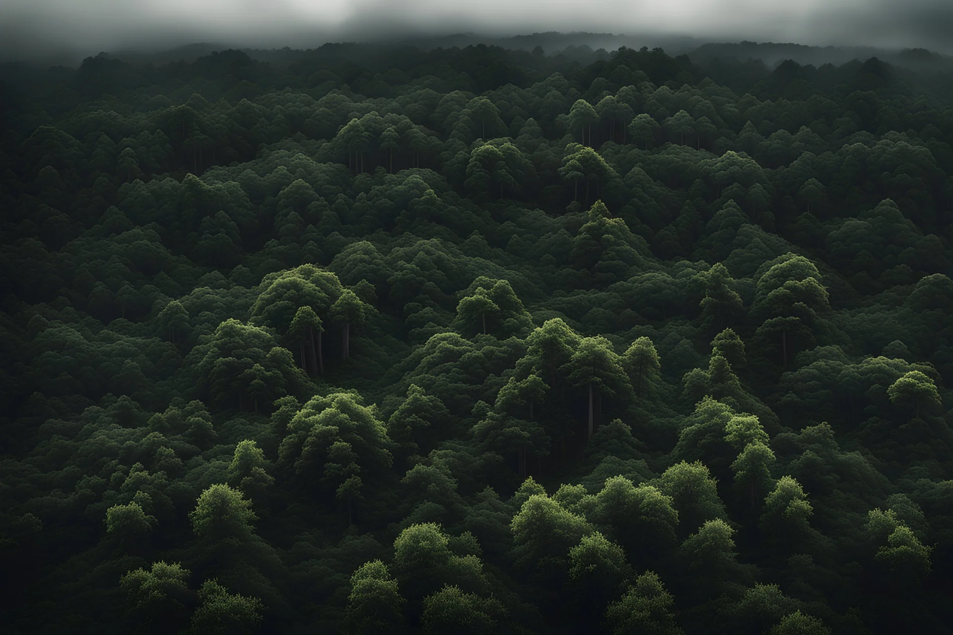 forest jungle overcast dark view from above