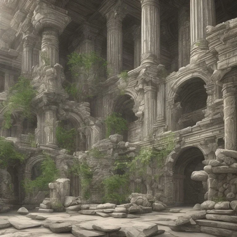 big mystic ruins, intricate detailed, realist, 8k