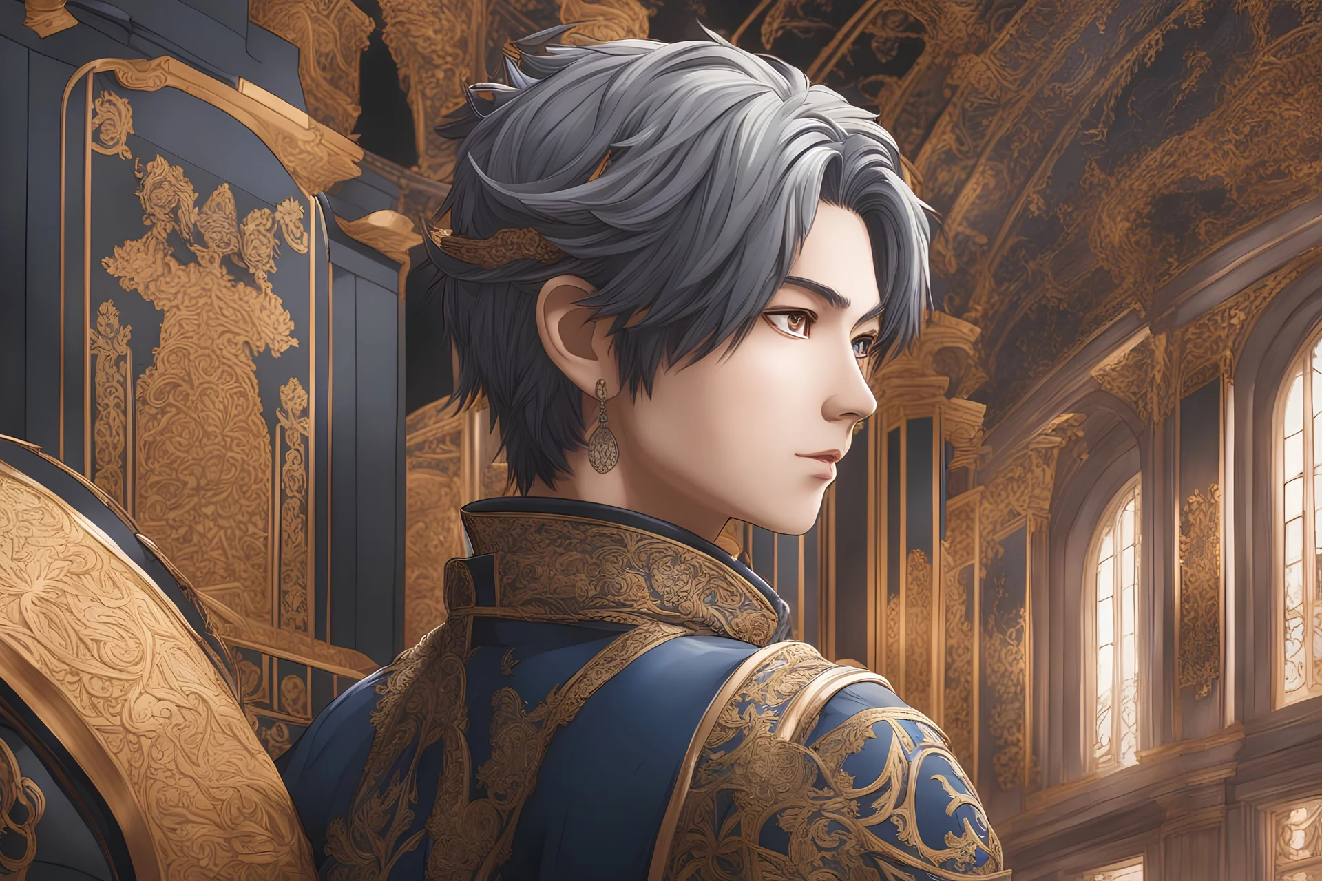 Gojo satoru in 8k dinamk anime drawing style, non-eyes, close picture, fantasy world, intricate details, highly detailed, high details, detailed portrait, masterpiece,ultra detailed, ultra quality