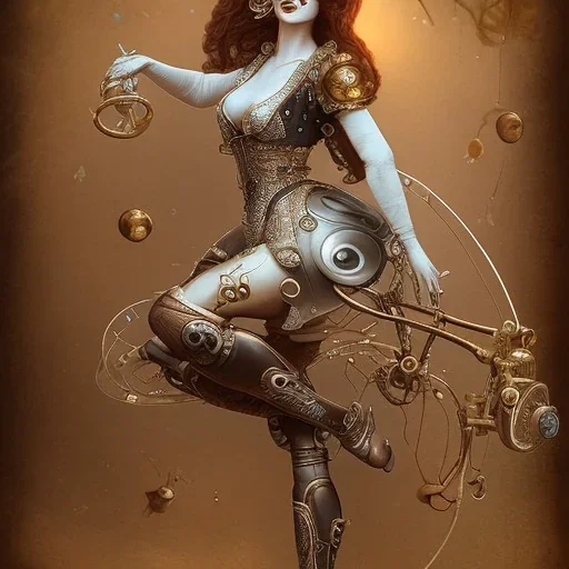 Biomechanical steampunk bailarina