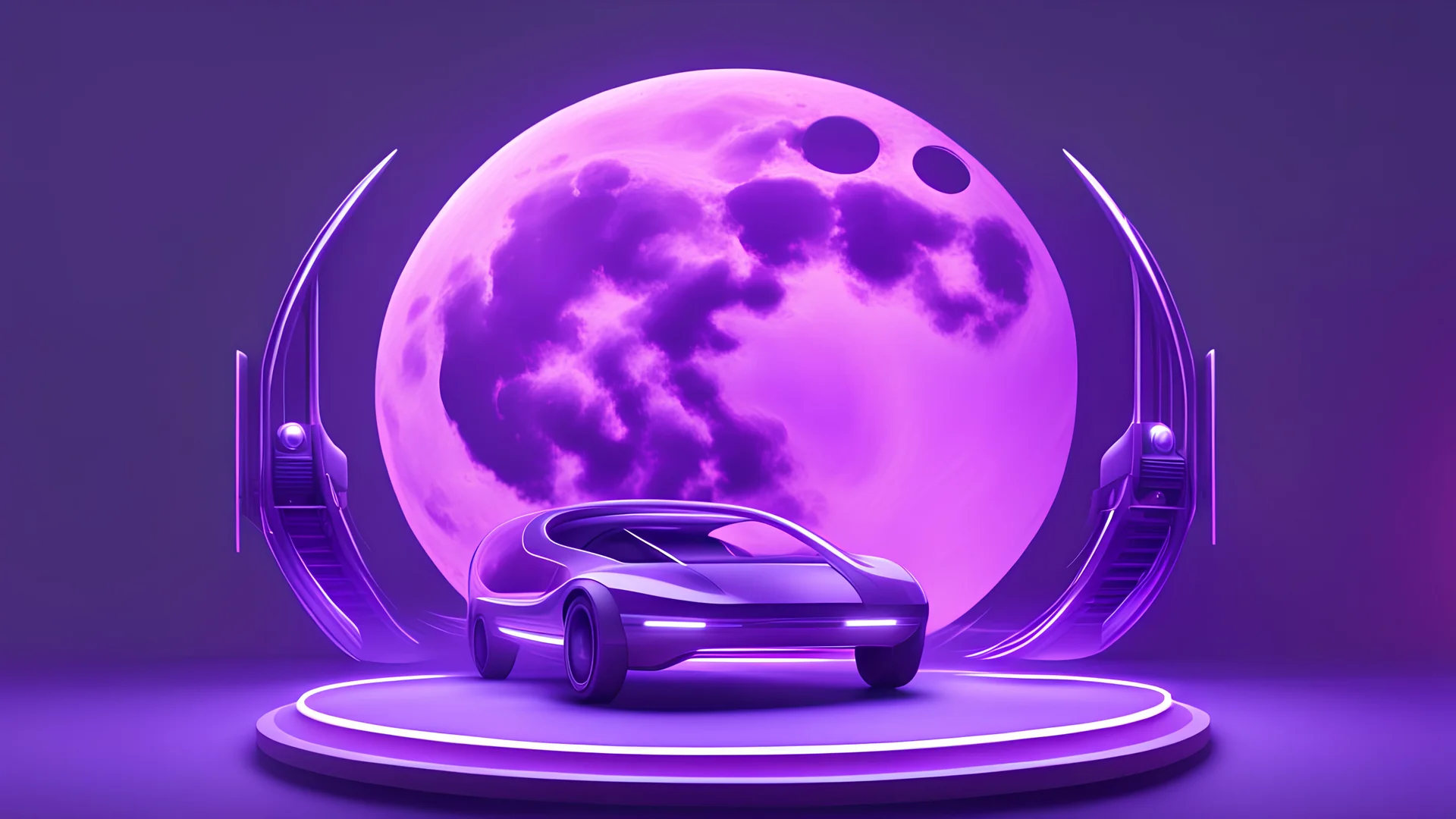 futuristik bir aya seyehat arayüz tasarımının landing sayfasında kullanacağım bir görsel mor renk