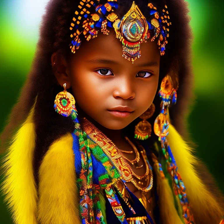 bright brazilian indigenous child, light, luminous