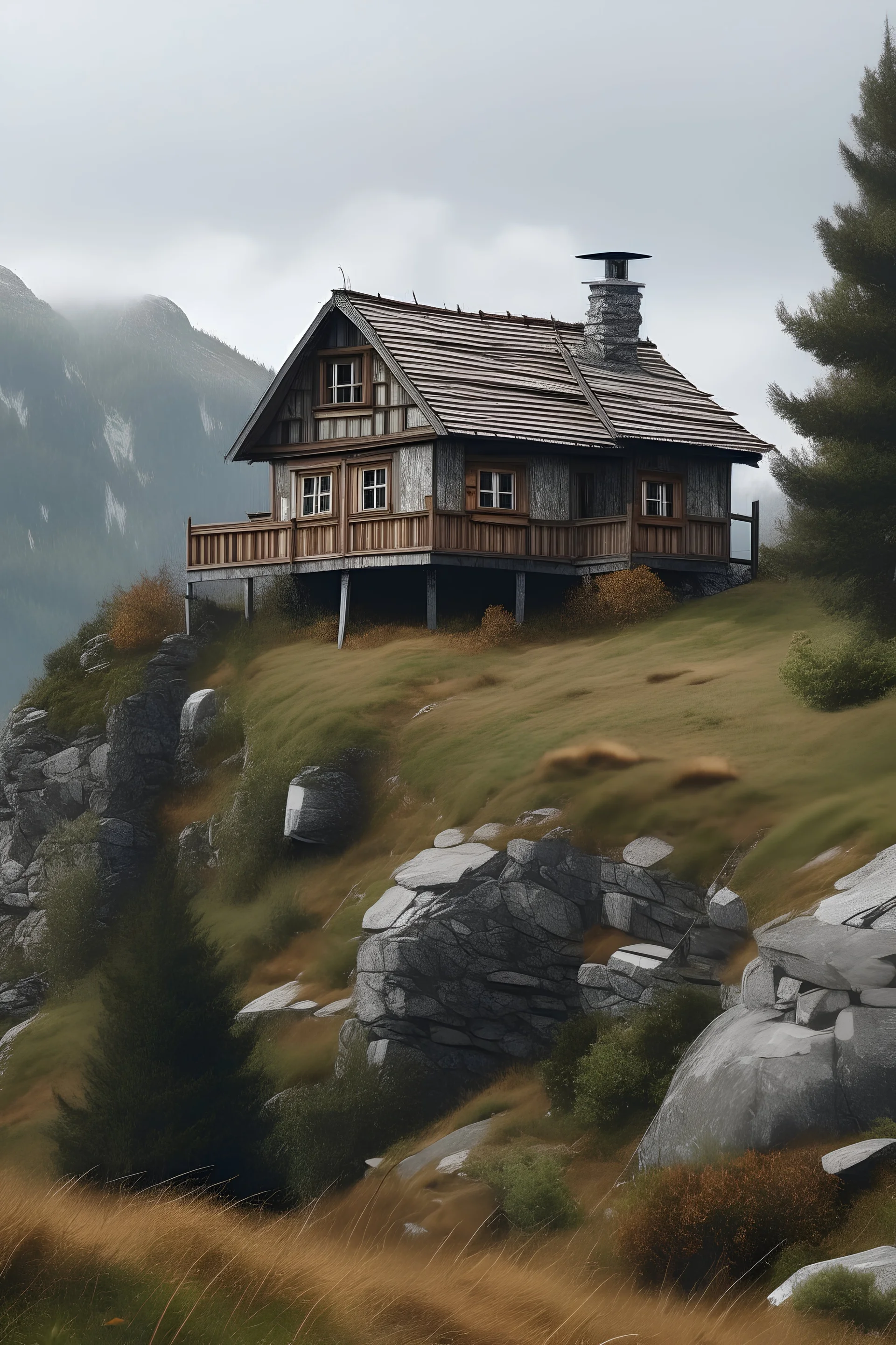 house on a mountain