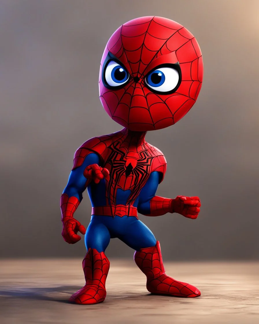 Funny Cute Pixar toon as spider man