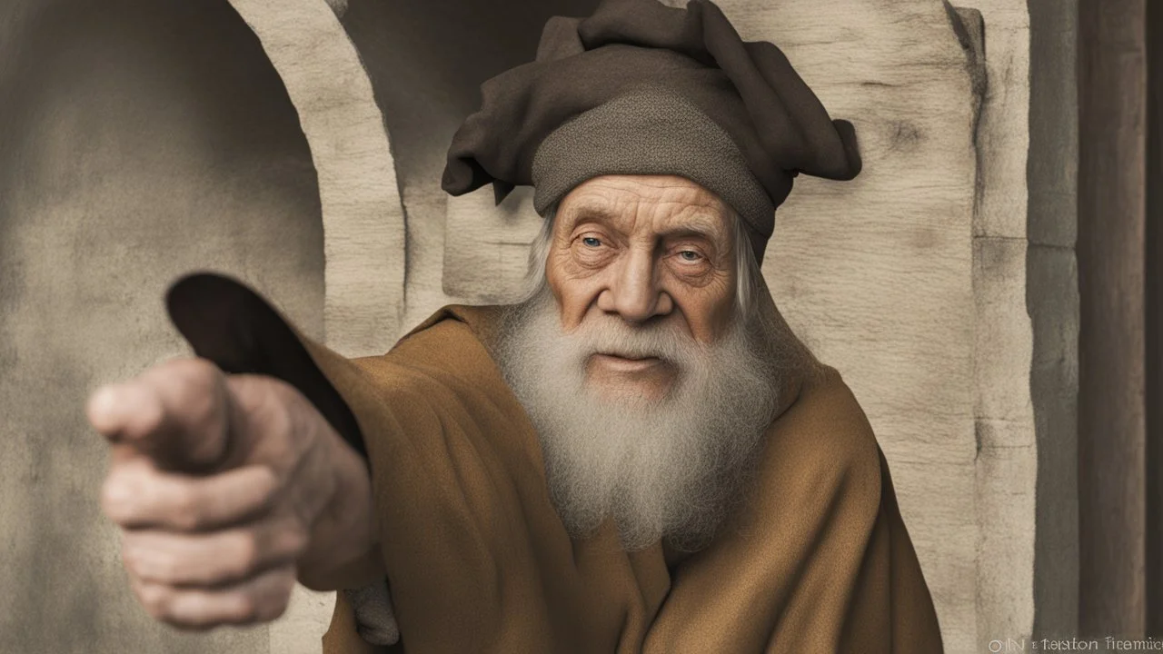 "Мудрый старик показывает пальцем" | @Pipa on Stablecog