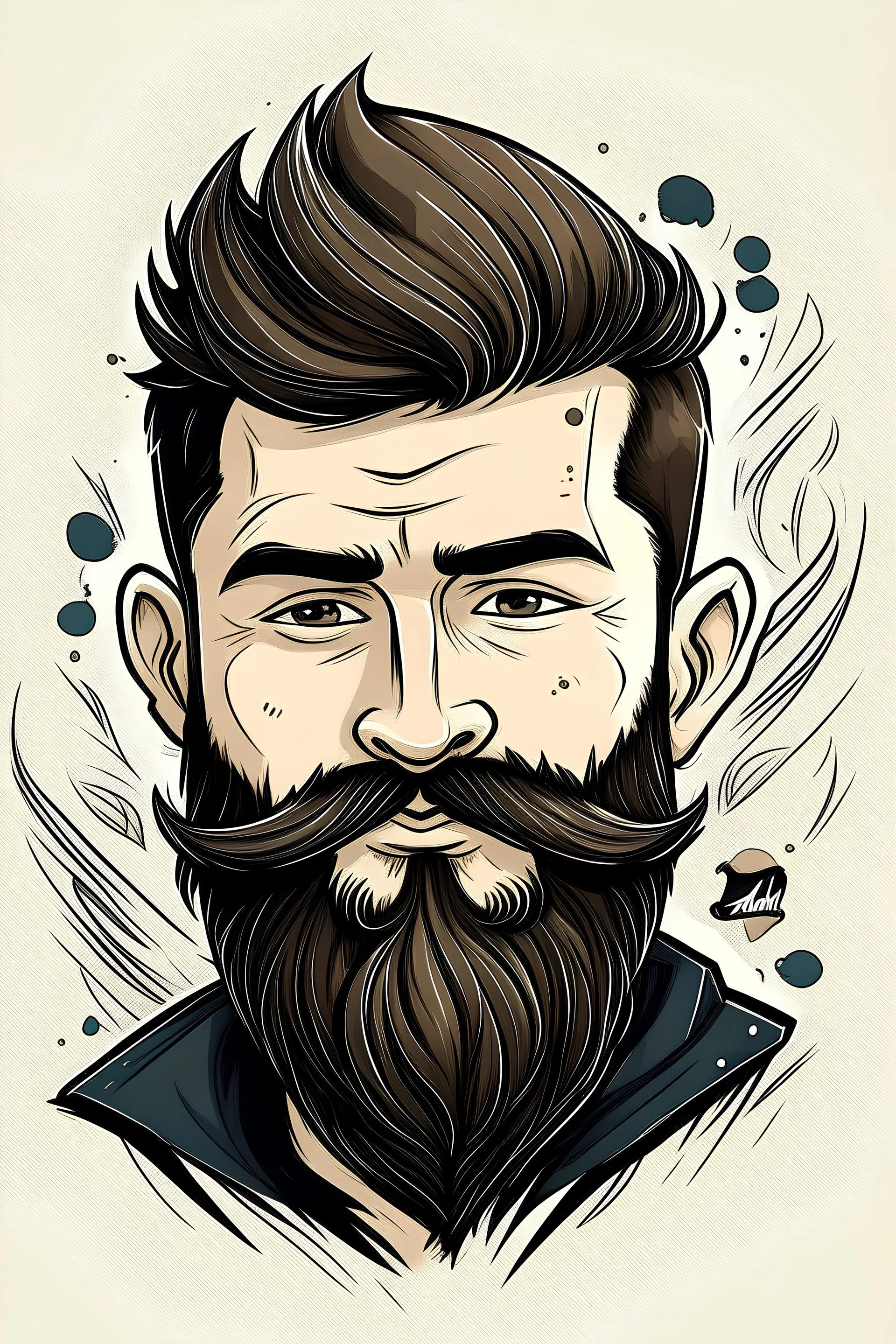 make a watsapp profile pic for boy with beard