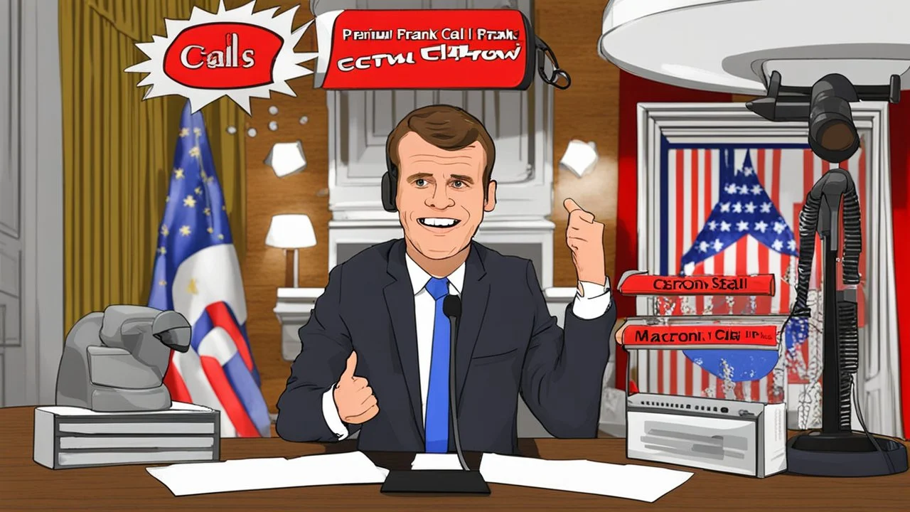 premium prank call show featuring macron