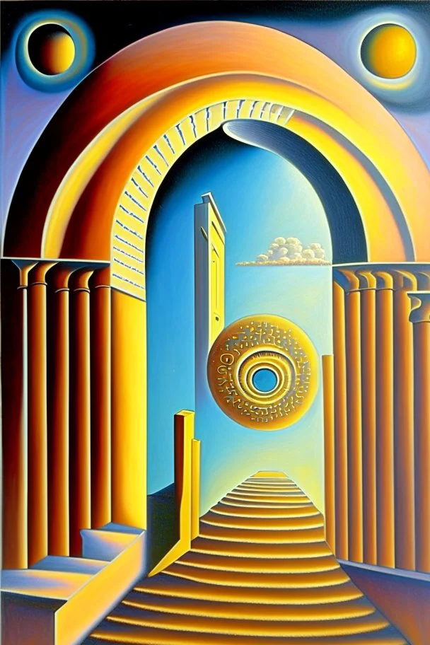 portal to another universe by artist "Evgeni Gordiets", by artist "Giorgio De Chirico",sunstreaks