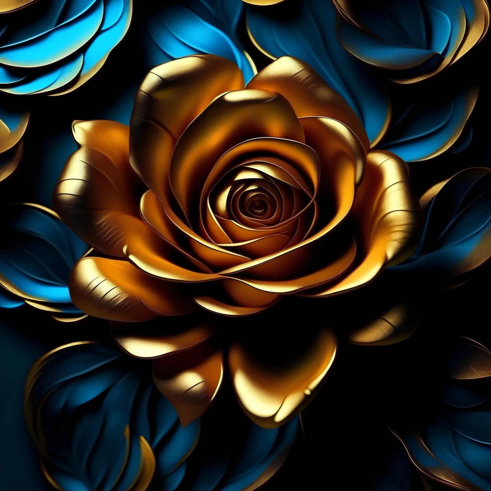 Create dark gold rose blue background