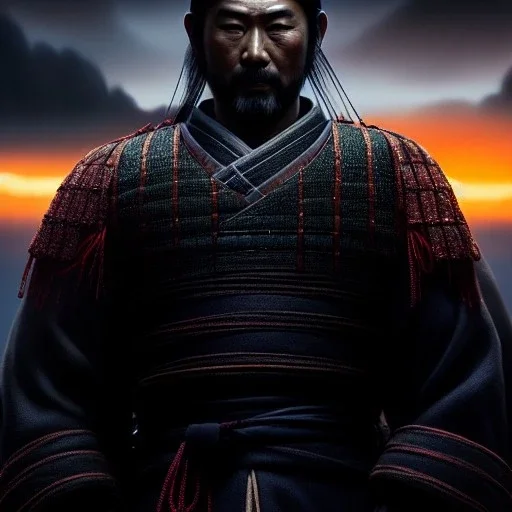 Ultra detailed fullbody Portrait in oil on canvas of Jin Sakai-Ghost Of Tsushima,intense stare,extremely detailed digital painting, extremely detailed face,crystal clear Big eyes, mystical colors ,perfectly centered image, perfect composition, rim light, beautiful lighting,masterpiece,8k, stunning scene, raytracing, anatomically correct, in the style of robert e howard and Ken Kelley and Ohrai Noriyoshi and Simon Bisley and tomzj1