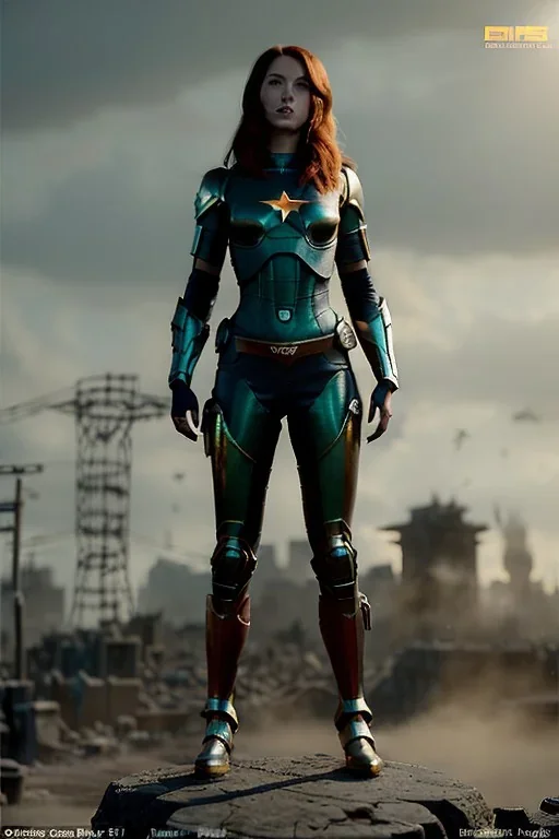 ruined city, __skimpy sci-fi armor__, __angles__, 19 year old woman, strikingly beautiful, ginger hair, titanium colour, [__starlets__|__starlets__], (pale __skincolor__ skin:1.2), __camera__ __hair__, detailed face and glowing eyes, c-cup breasts, leather choker, freckles, dynamic pose, resolved expression, __accessory__, strappy outfit, (straps:1.1), sword in right hand, (buckles, buttons, snaps, rings:1.0)halter style breastplate, detailed eyes, plump lips, fantasy theme, Model hash: ddc3021