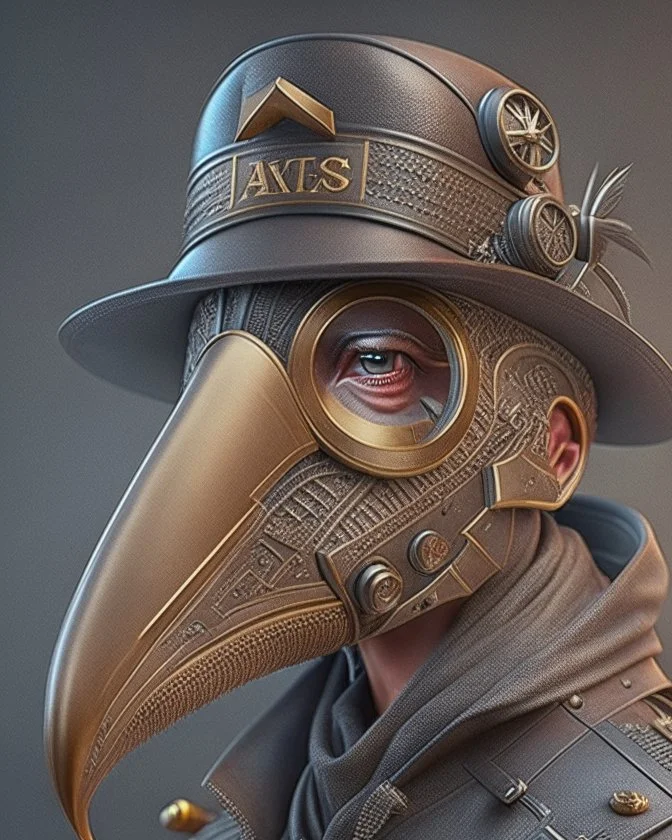 Best quality, masterpiece, ultra high definition,Futuristic, cyberpunk, Plague doctor mask, Comic style