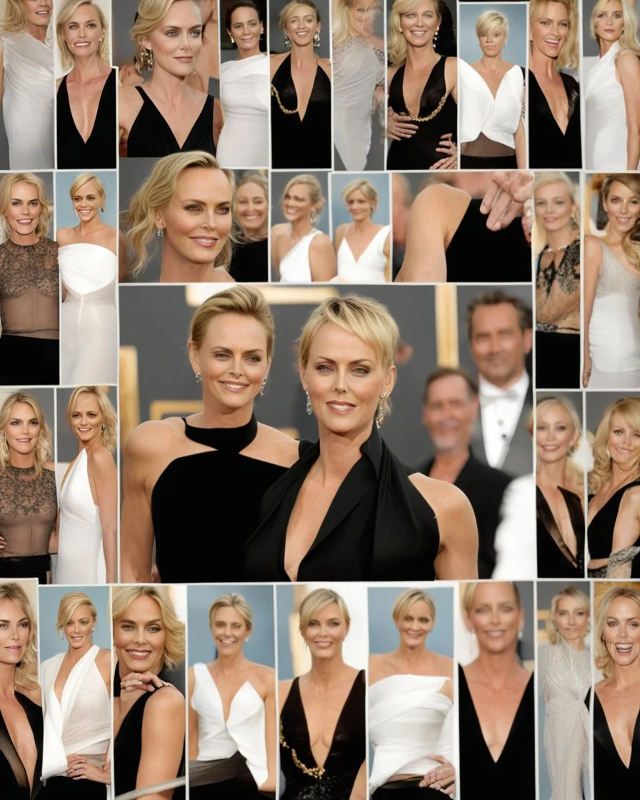 Composition sharon stone with Charlize Theron