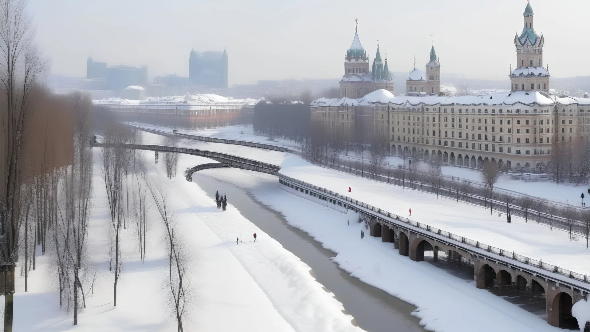 Город Москва зимай