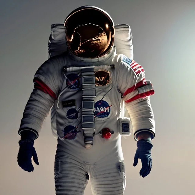 an astronaut in moon, full body, highly detailed, kente, black puffer jacket, 3d render