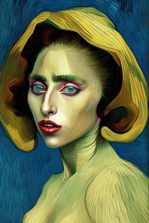 Portrait of lady Gaga by Van Gogh