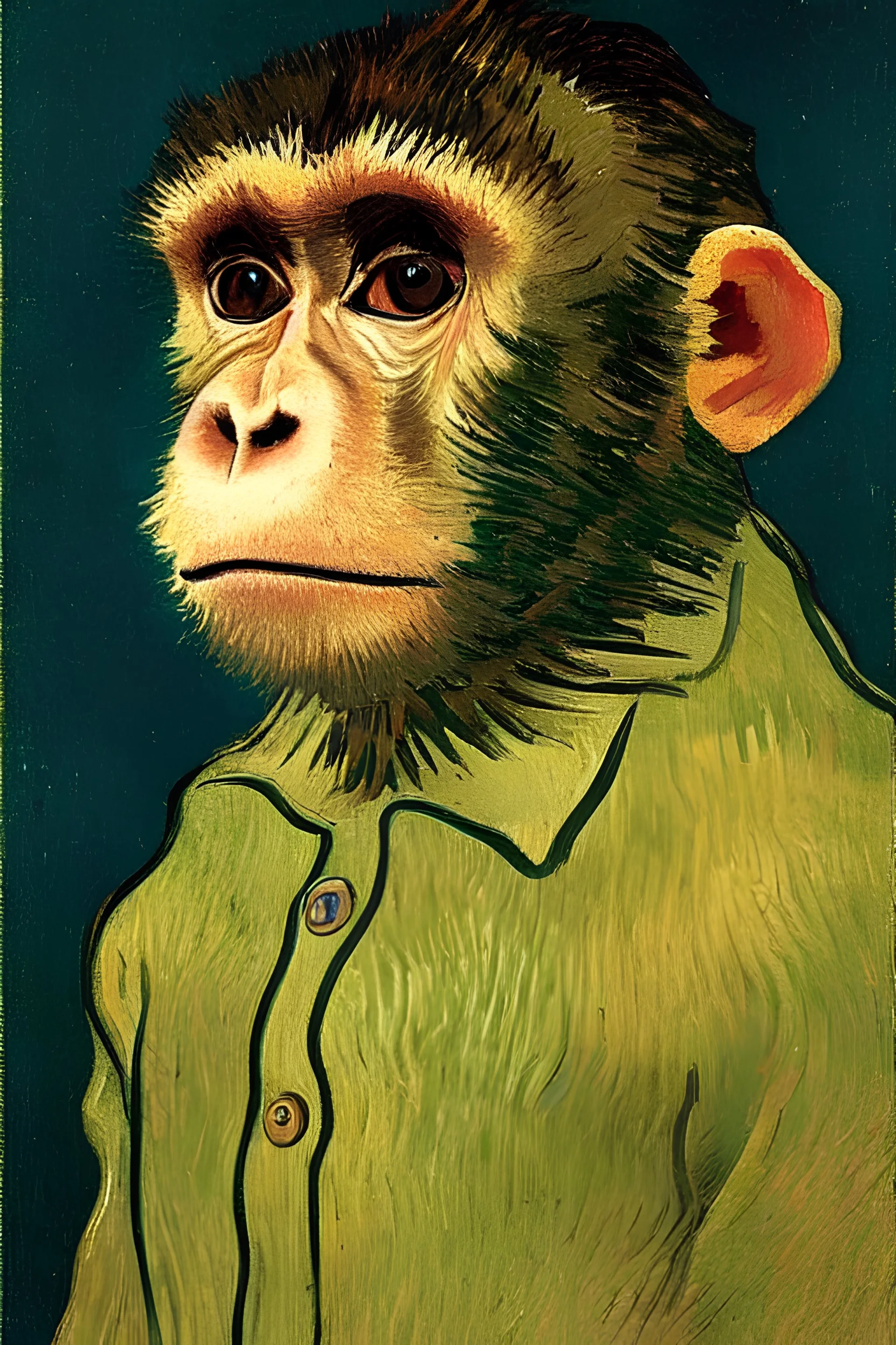 Portrait of a monkey by Van Gogh