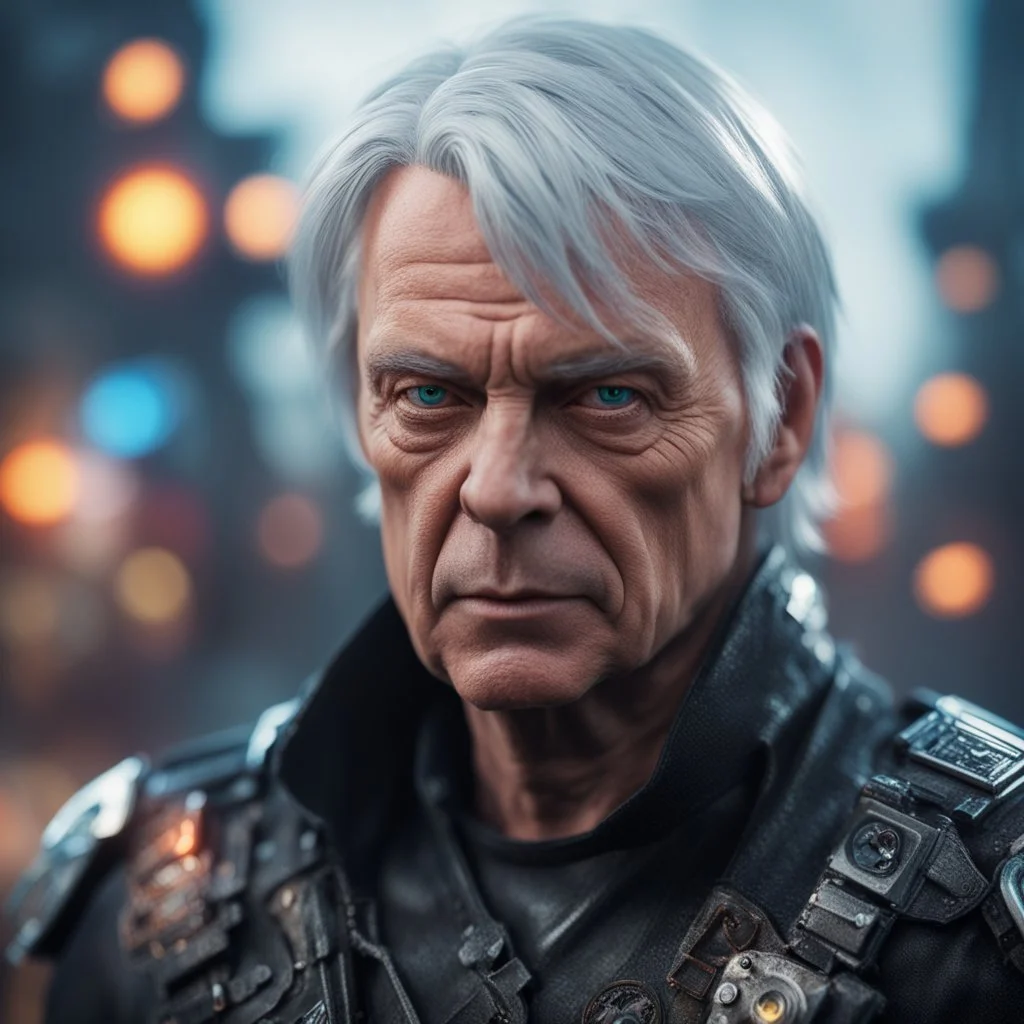 david icke as cyperpunk witchhunter,bokeh like f/0.8, tilt-shift lens 8k, high detail, smooth render, down-light, unreal engine,bokeh like f/0.8, tilt-shift lens 8k, high detail, smooth render, down-light, unreal engine