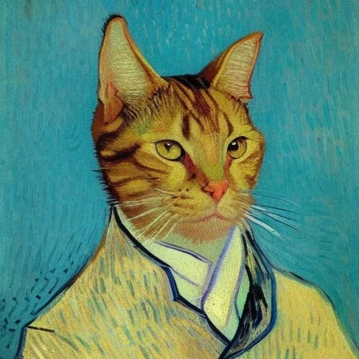 Portrait d'un chat par Van Gogh