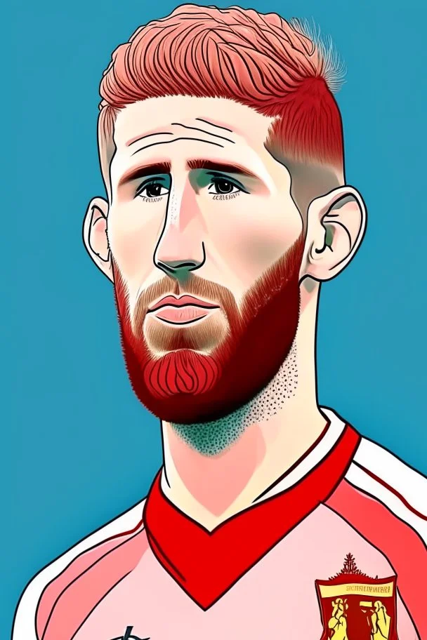 Sergio Ramos Spanish soccer player 2d cartoon