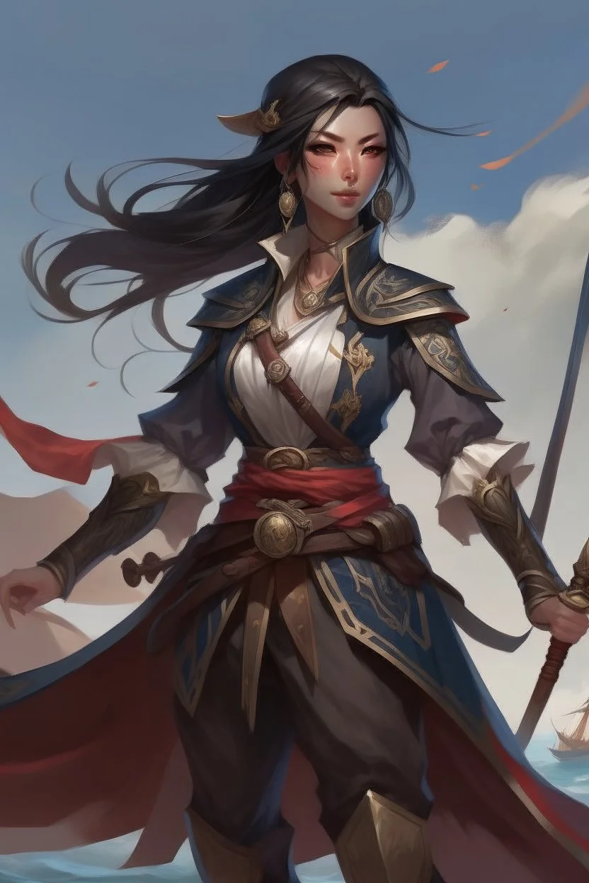 asian female celestial pirate paladin dnd